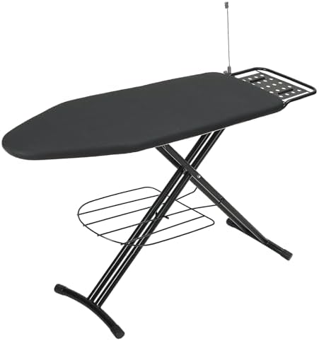 Premium Heavy Duty 48x15 Ironing Board with Adjustability and Storage