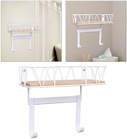 Ironing Board Holder with Removable Hooks - White