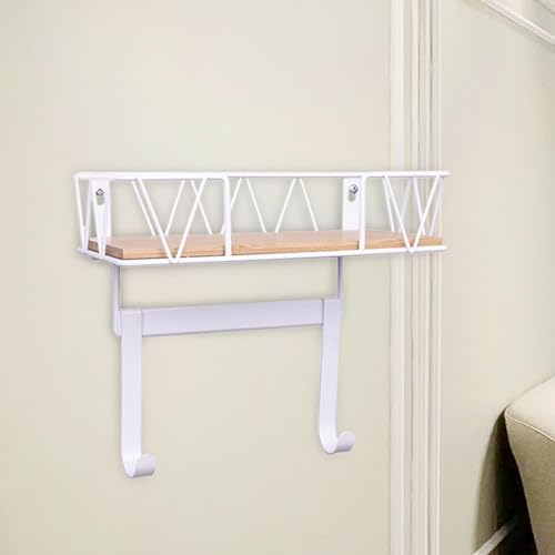 Ironing Board Holder with Removable Hooks - White
