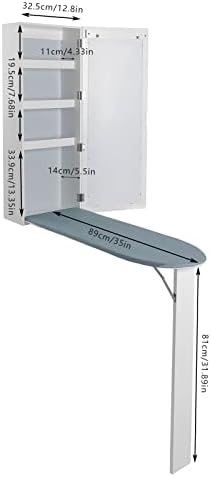 Wall Mounted Ironing Board Foldable Storage Built-in