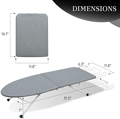 ZOES HOMEWARE Portable Tabletop Ironing Board