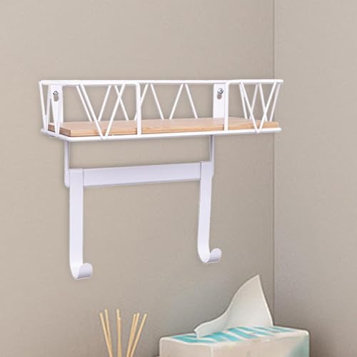 Ironing Board Holder with Removable Hooks - White