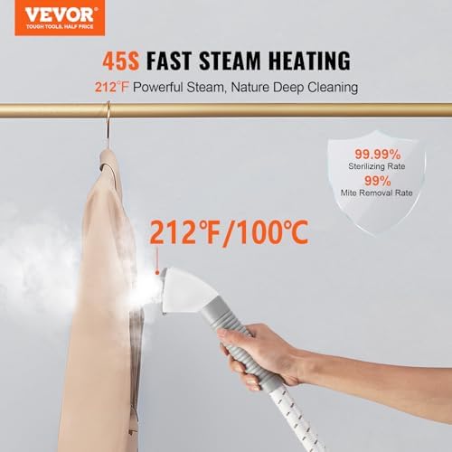 VEVOR Standing Steamer with 4-in-1 Features for Efficient Garment Steaming