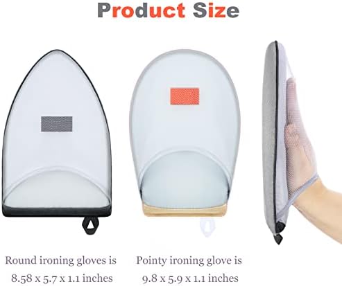 CHENGU 2-Piece Steam Ironing Gloves with Finger Loop and Heat Resistant Boards