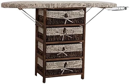 Zhdbd Creative Folding Ironing Board Solid Wood Storage Basket