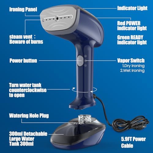 Powerful 1800W Steam Iron steamer for quick and easy wrinkle removal