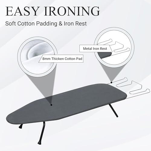 FOLDABLE HEAVY-DUango IRONING BOARD WITH HEAT RESISTANT COVER 100Cotton PAD