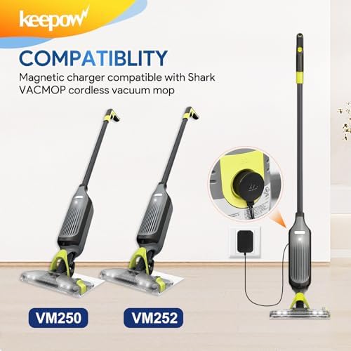 KEEPOW Vacuum Charger for Shark VM252 133V Magnetic Cord