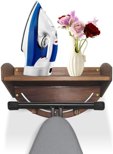 Ironing Board Holder Wall Mount T Y Shaped Brown