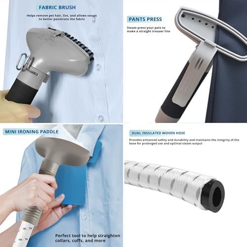 SALAV 1500W garment steamer with 4 settings stainless steel plate
