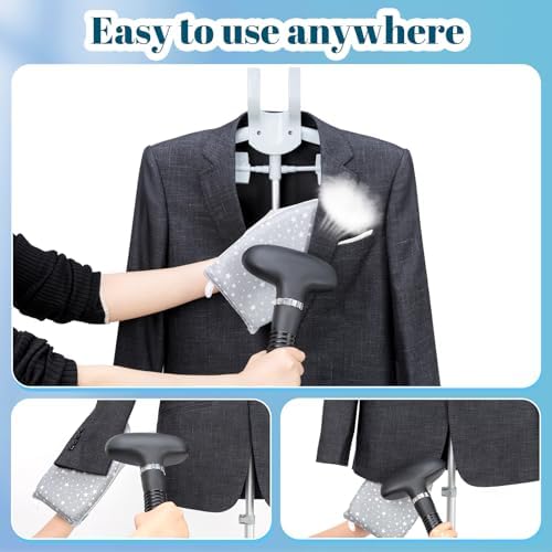 CINPIUK garment steamer rackAdjustable Metal Steamer Rack for ClothesGrey