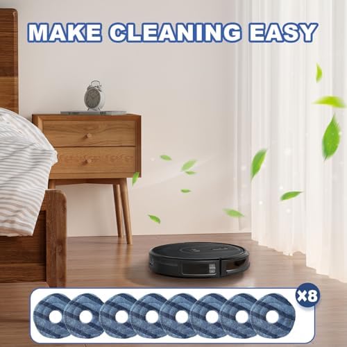 8-Piece Reusable Mop Cloths for Eufy X10 Pro X9 Pro Omni