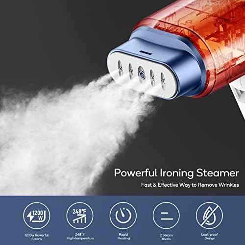 Fast Wrinkle-Free Steamer 1200W Dual Steam Levels Travel-Friendly