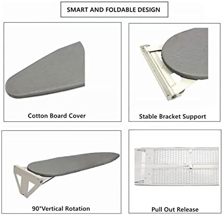 Wall-Mounted Folding Ironing Board Heat Resistant Space-Saving for Small Spaces