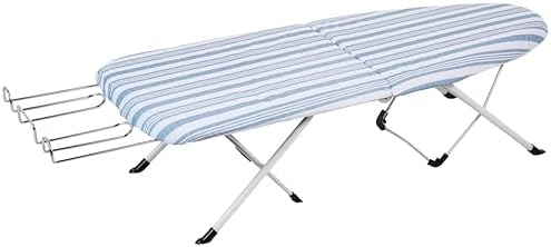 Honey-Can-Do Foldable Tabletop Ironing Board with Rest Blue Stripe