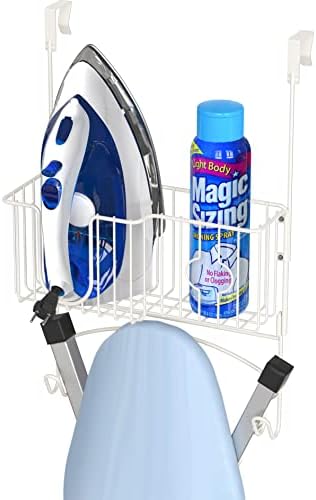 Simple Houseware Over-the-DoorWall-Mount Ironing Board Holder White