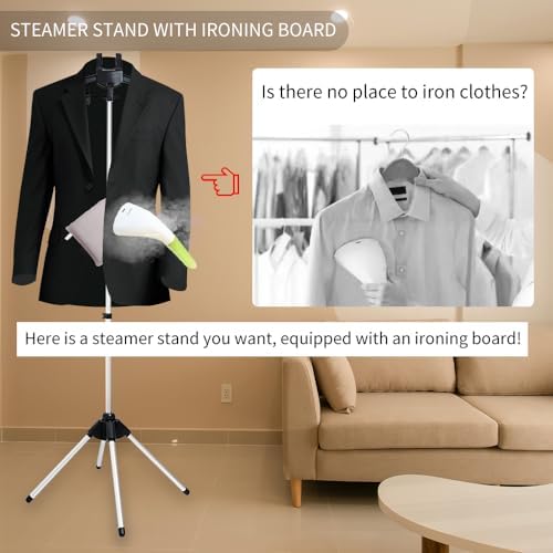 GSUNSOX Foldable Garment Steamer Stand with Ironing Gloves for Clothes