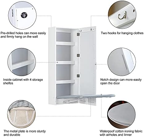 Wall-Mounted Ironing Board Cabinet Full-Function Folding Design