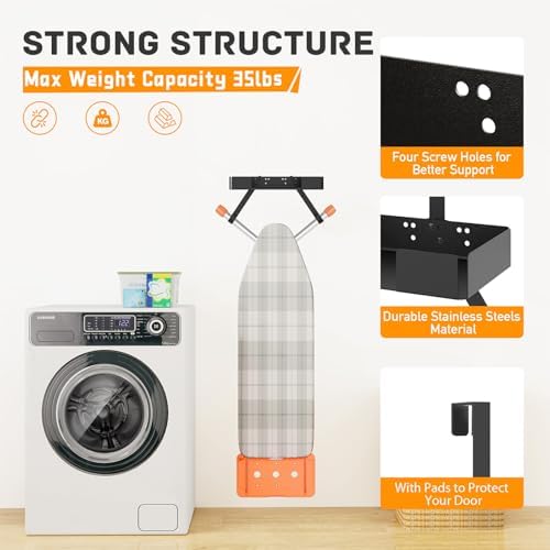 JUYSON - Wall Mount Ironing Board Holder for TY Legs Adjustable Durable