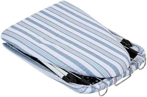 Honey-Can-Do Foldable Tabletop Ironing Board with Rest Blue Stripe
