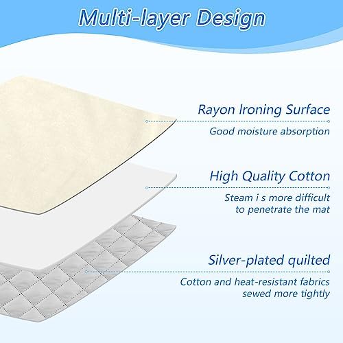 Beige Heat-Resistant Ironing Mat Pad