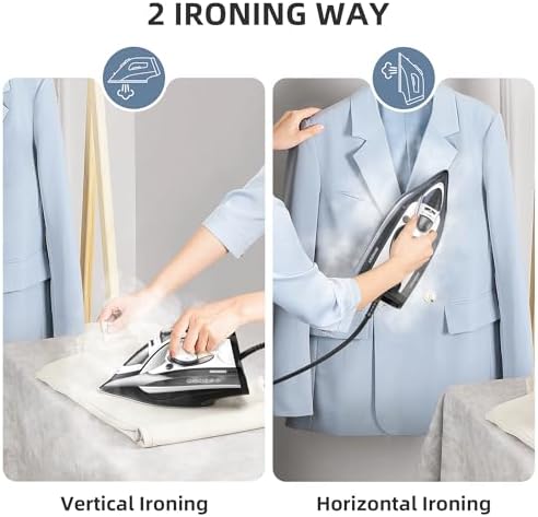 IRONDAY 1700W Steam Iron with Ceramic Soleplate and Auto-Off