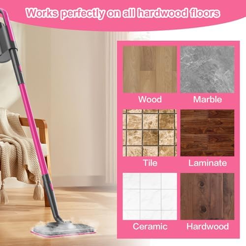 Microfiber Pink Steam Mop Pads 4 Pack for 7-in-1 Cleaner