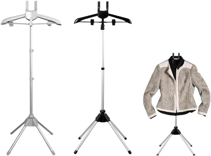 Garment steamer rack with foldable stand Black