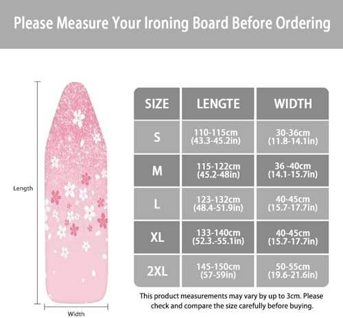 Dajingkj Pink Cherry Blossom Ironing Board Cover