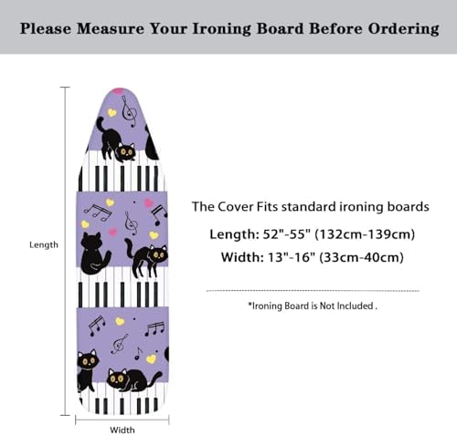 Premium Soft Ironing Board Cover with Cat Print Design