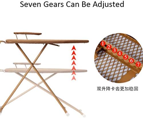 ZHDBDPro Ironing Board Large Foldable Retractable Multi-Functional Brown 122x98cm