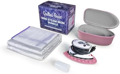 The Quilted Bear Mini Iron - Lightweight Steam Iron with Travel Case