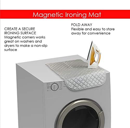 Sunbeam Heat-Resistant Quilted Magnetic Ironing Mat Pad for Washers Dryers
