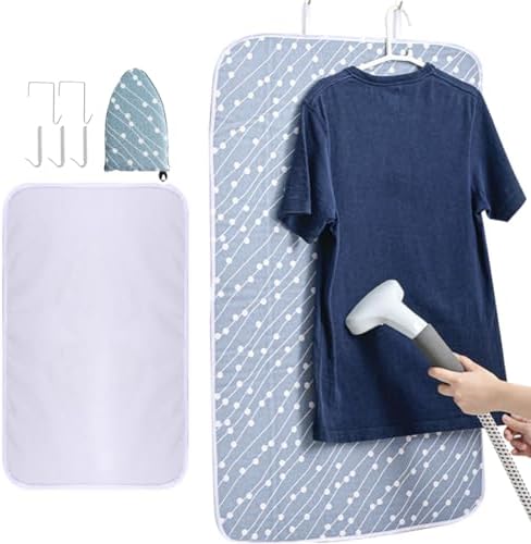 OLIZEE HANGING OVER DOOR IRONING MAT WITH 5 HOOKS