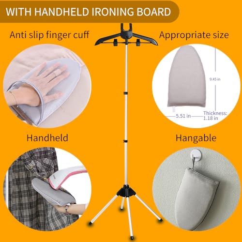 GSUNSOX Foldable Garment Steamer Stand with Ironing Gloves for Clothes