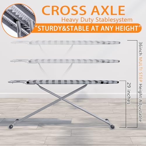 Extra Wide Ironing Board with Adjustable Heat