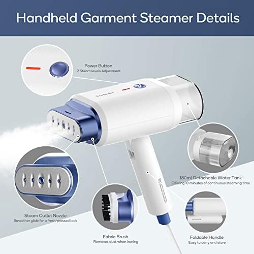 Fast Wrinkle-Free Steamer 1200W Dual Steam Levels Travel-Friendly