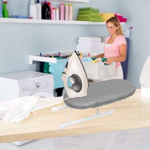 Compact tabletop ironing board for small spaces