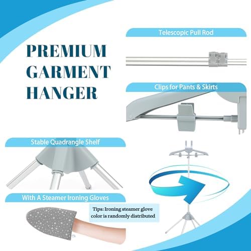 CINPIUK garment steamer rackAdjustable Metal Steamer Rack for ClothesGrey