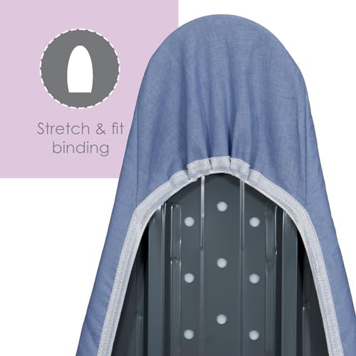 Ironing Board Cover and Pad with Premium 100 Cotton and 6mm Stain-Resistant