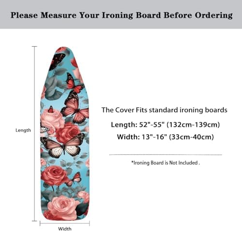 Hinthetall Floral Butterfly Ironing Board Cover