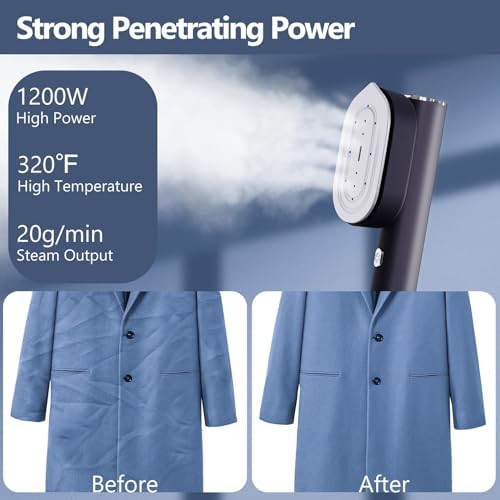 HULMAY - Portable Efficient 10s Steamer for Fast 120V Wrinkle Removal