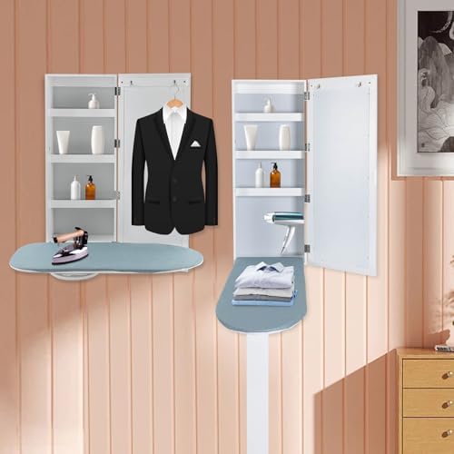 Wall Mounted Ironing Board with Storage Cabinet