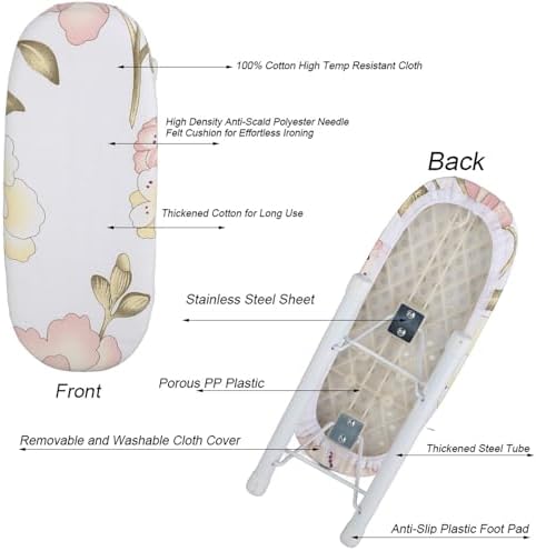 atenalslbo Gier Folding Travel Ironing Board for Vacuum Collar Treatment Peony
