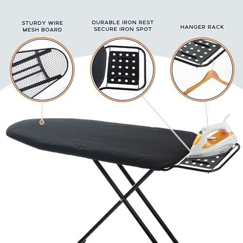 RAINHOL Heat-Resistant Extra Thick and-Sturdy Ironing Board