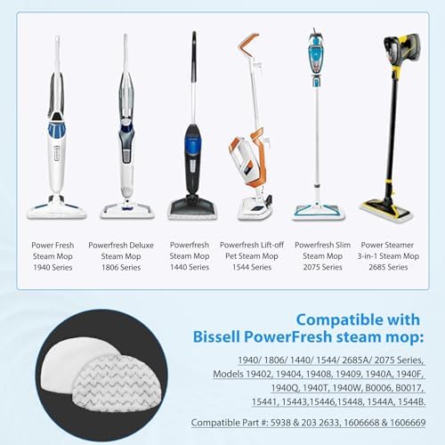 Extolife Steam Mop Replacement Pads for Bissell Powerfresh Series