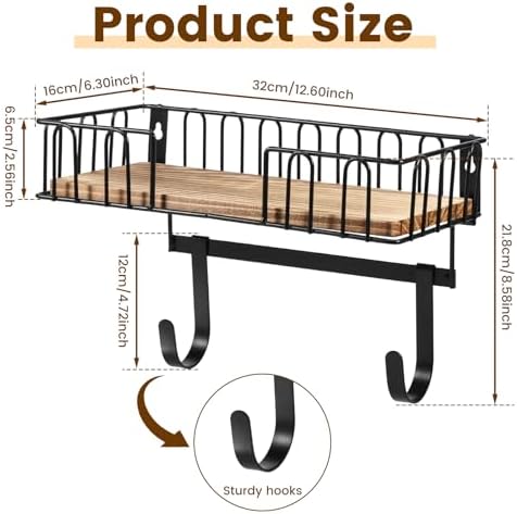 Ironing Board Holder with Wood Base for Efficient Storage
