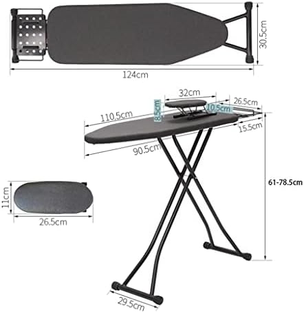 ZHDBD Black Folding Ironing Board Height Adjustable X-shaped Design