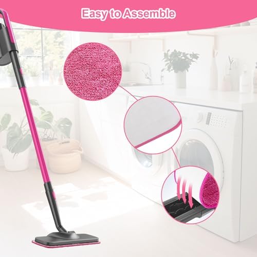 Microfiber Pink Steam Mop Pads 4 Pack for 7-in-1 Cleaner