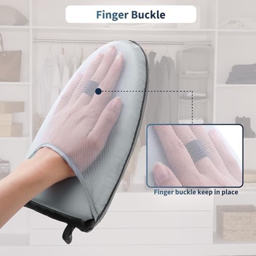 Looptop Garment Steamer Mitt with Finger Loop and Heat Resistant Ironing Gloves